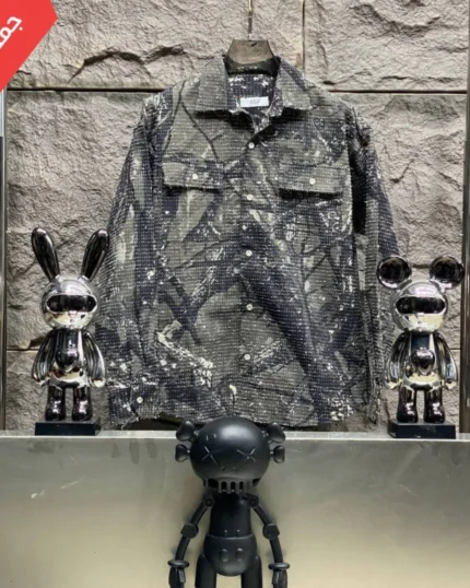 Dark Camouflage with Fine Shimmer/Sequin