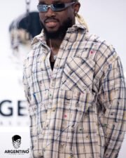 Distressed Plaid with Colored Paint Splatter - Image 2