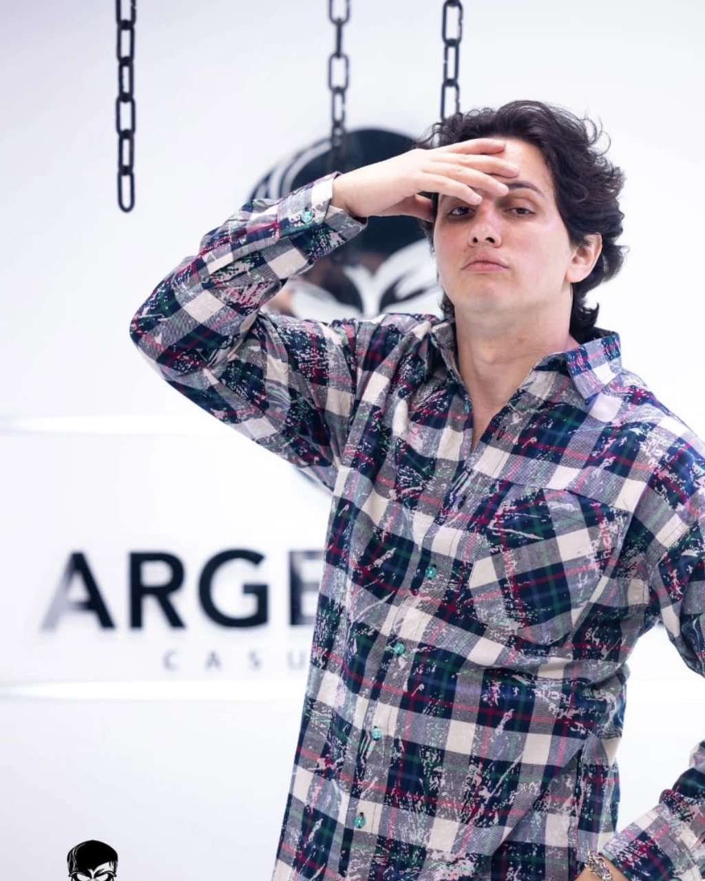 4 Multicolor Plaid Shirt with Speckle Effect - Image 1